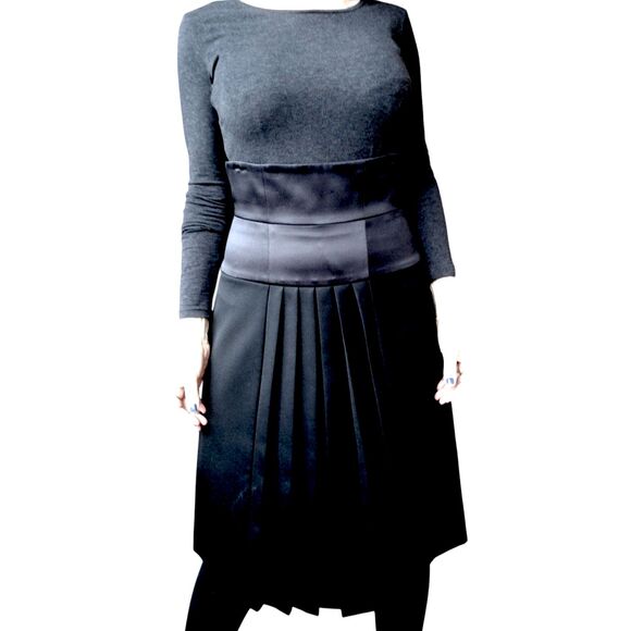 VINTAGE Saint Laurent YSL Pleated Midi Skirt - EU 38/US 8 - Picture 4 of 8